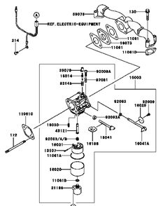 Kawasaki Fh541v-Cs25 Carburetor Diagram and Parts List for H1748 55AI4HPS050-WAM Cub Cadet Lawn Mower